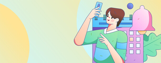 Notice bulletin vector creative flat hand drawn illustration
