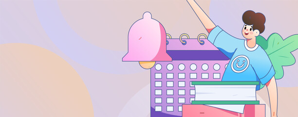 Notice bulletin vector creative flat hand drawn illustration
