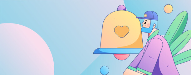 Notice bulletin vector creative flat hand drawn illustration
