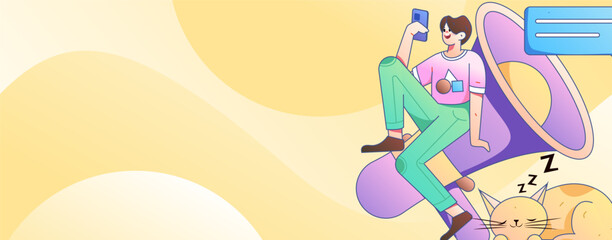 Notice bulletin vector creative flat hand drawn illustration
