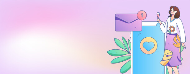 Notice bulletin vector creative flat hand drawn illustration
