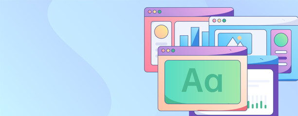 Notice bulletin vector creative flat hand drawn illustration
