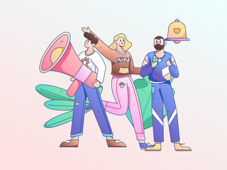 Notice bulletin vector creative flat hand drawn illustration
