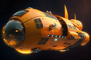 orange spacecraft created using AI Generative Technology