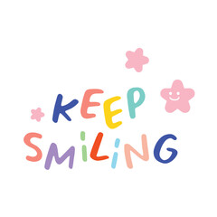 Sticker cute KEEP SMILING word planner