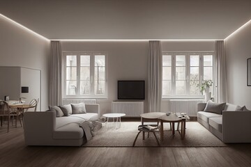 Modern living room. Luxurious apartment background with contemporary design. Modern interior design.Generative AI