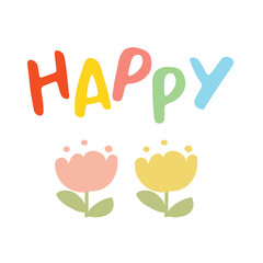 Sticker cute HAPPY word planner