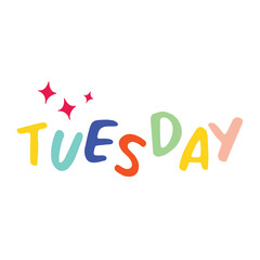 Sticker cute tuesday word planner
