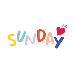 Sticker cute Sunday word planner