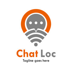 Chat location logo template illustration. suitable for your business