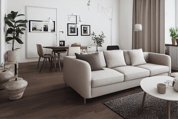 Modern living room. Luxurious apartment background with contemporary design. Modern interior design.Generative AI