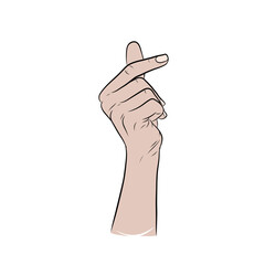 hand showing finger heart. gesture symbol love