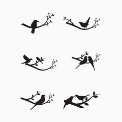 Bird Silhouettes, Vector Collection - obrazy, fototapety, plakaty
