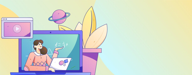 Education learning people flat vector concept hand drawn illustration
