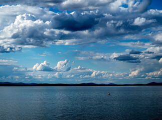 sky with dramatic white and gray clouds