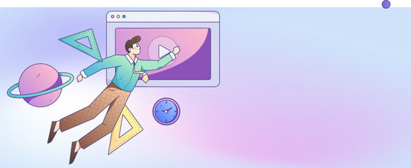 Education learning people flat vector concept hand drawn illustration
