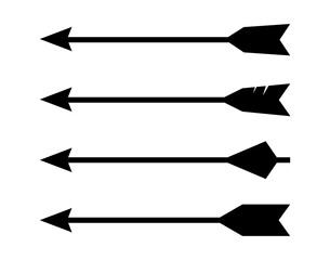 Bow arrow vector icons set