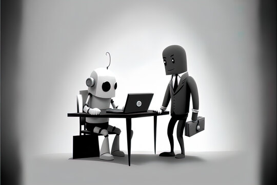 A Powerful Image of a Robot Personal Assistant in the Business World