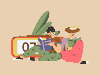 Education learning people flat vector concept hand drawn illustration
