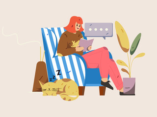 Education learning people flat vector concept hand drawn illustration
