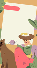 Education learning people flat vector concept hand drawn illustration
