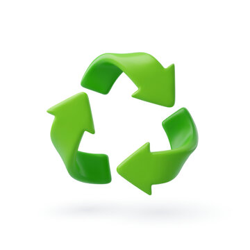 3d Vector Green Arrows Recycle, Earth Day, Environment day, Ecology concept.