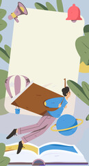 Education learning people flat vector concept hand drawn illustration
