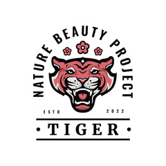 tiger head mascot predator mammal animal esport logo vector design illustration