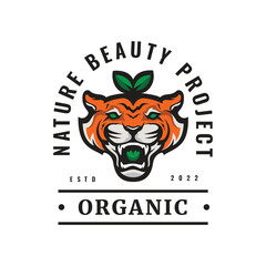 tiger head mascot predator mammal animal esport logo vector design illustration