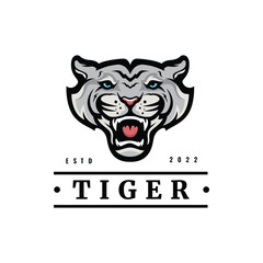 tiger head mascot predator mammal animal esport logo vector design illustration