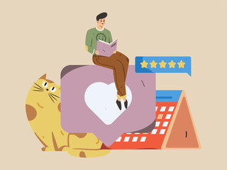 Education learning people flat vector concept hand drawn illustration
