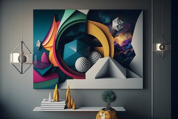 modern wall art interior created using AI Generative Technology
