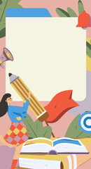 Education learning people flat vector concept hand drawn illustration
