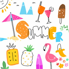 Naklejka premium doodle illustration in white background