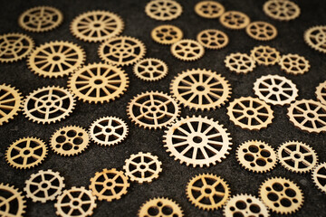 木製ギアの背景（石目の背景）