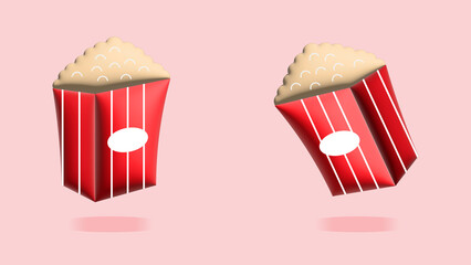 Illustration of 3D Pop Corn. Suitable for culinary, food and beverages product.