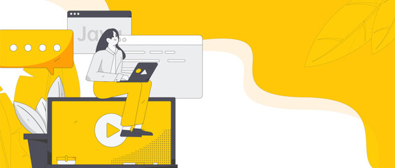 Education learning people flat vector concept hand drawn illustration
