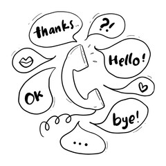 doodle illustration in white background