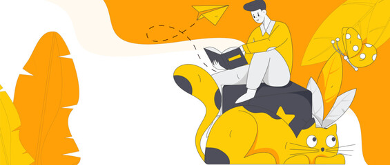 Education learning people flat vector concept hand drawn illustration
