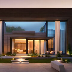 10 A modern house with a warm design and a cozy atmosphere 3_SwinIRGenerative AI
