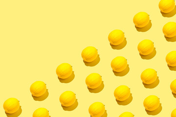 Lemon pattern in direct sunlight lighting