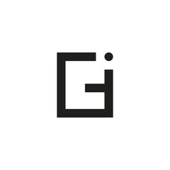 vector letter g and i logo business icon.