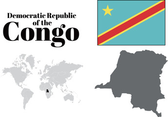 コンゴ民主共和国　国旗/地図/領土