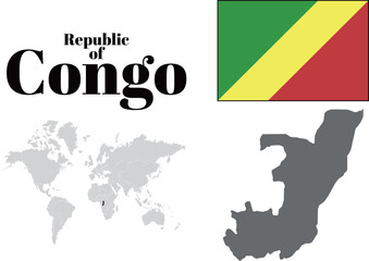 コンゴ共和国　国旗/地図/領土