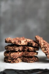 Homemade Chocolate Cookies Heart Shape Isolated Photo
