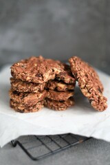 Homemade Chocolate Cookies Heart Shape Isolated Photo