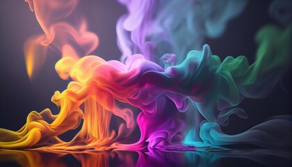 Rainbow smoke abstract background. Generative AI, Generative, AI