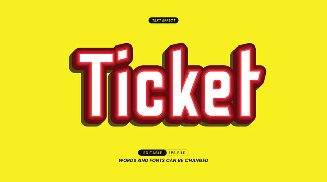 Editable Text Effect - Ticket Slogan with Background - Powered by Adobe