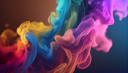 Fototapeta na wymiar Rainbow smoke abstract background. Generative AI, Generative, AI