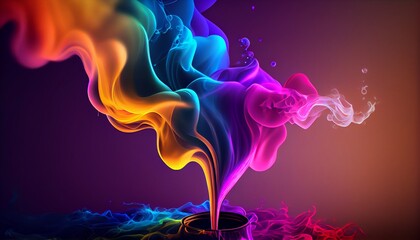 Rainbow smoke abstract background. Generative AI, Generative, AI